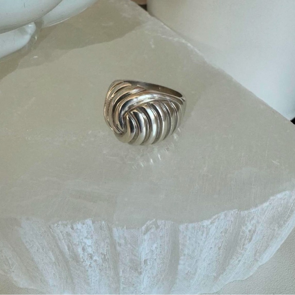 Vintage Sterling Silver Pattern Ring - image 2